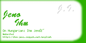 jeno ihm business card